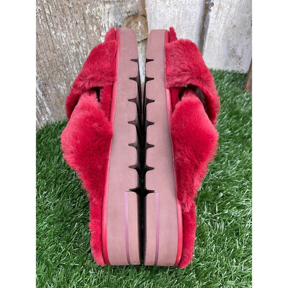 Stuart Weitzman Roza Lift Slide Chill Sandals Slippers Faux Fur Women's 8.5B - Picture 9 of 9